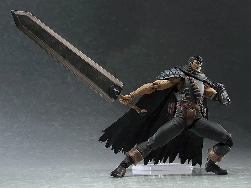 figma Guts Black Swordsman par Max Factory, figurine articulée dans une pose dynamique, format action figure — Berserk